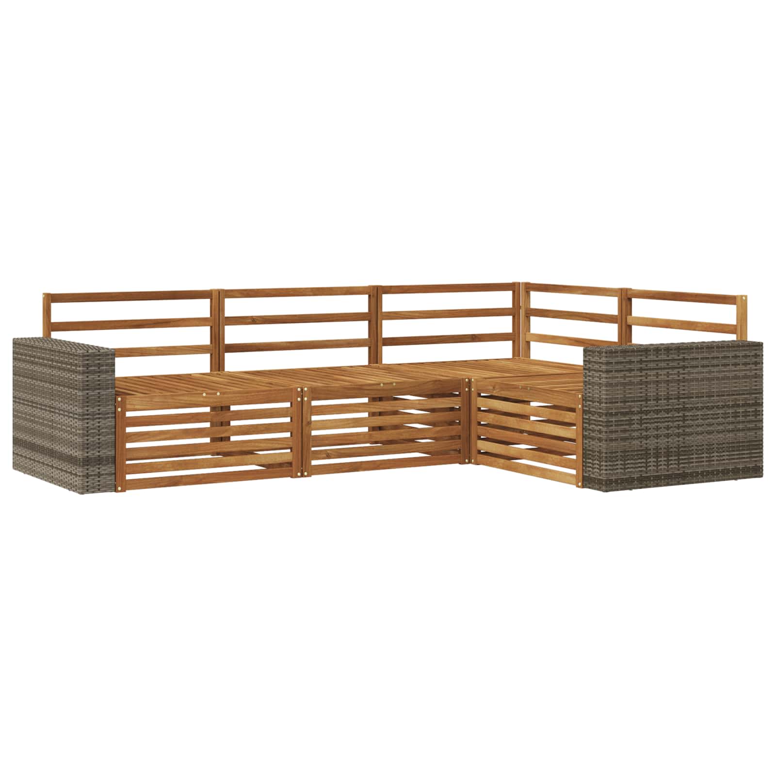 Outdoor-Sofagarnitur 4 pcs Natur 255,5 x 176,5 x 73 cm