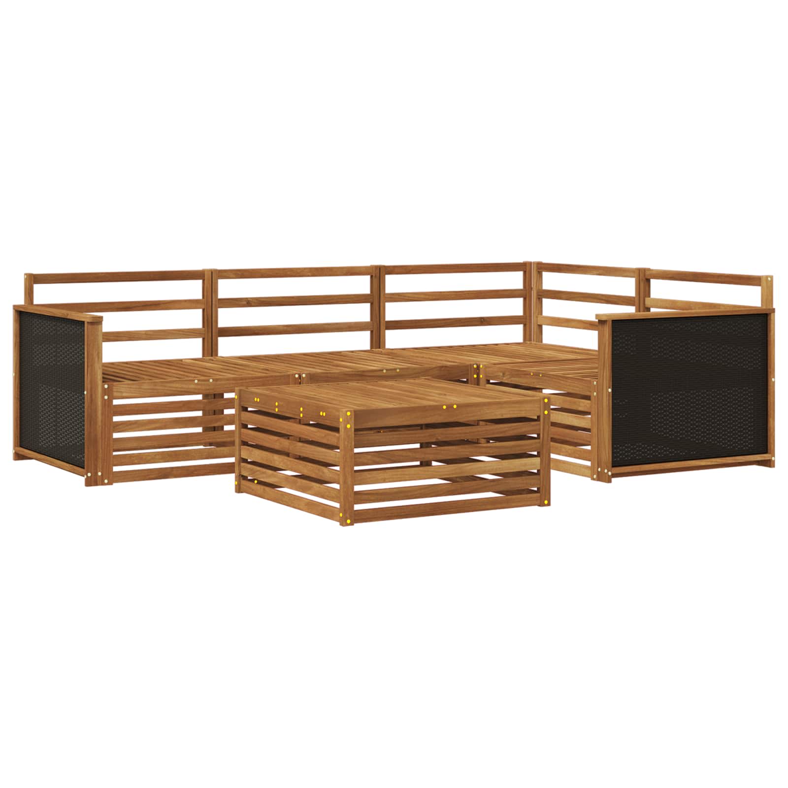 Outdoor-Sofagarnitur 5 pcs Natur 79 x 79 x 37 cm