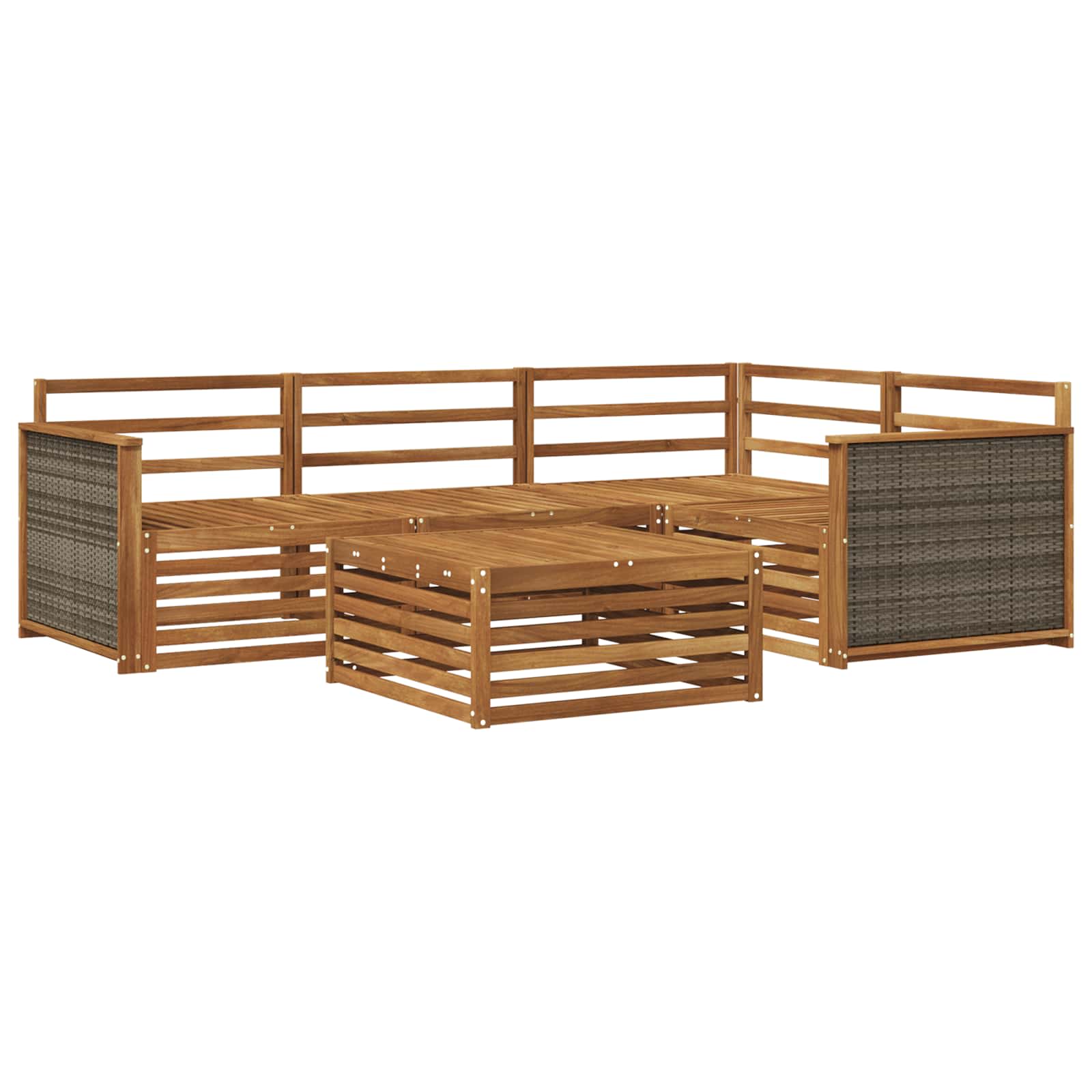 Outdoor-Sofagarnitur 5 pcs Natur Massivholz Akazie