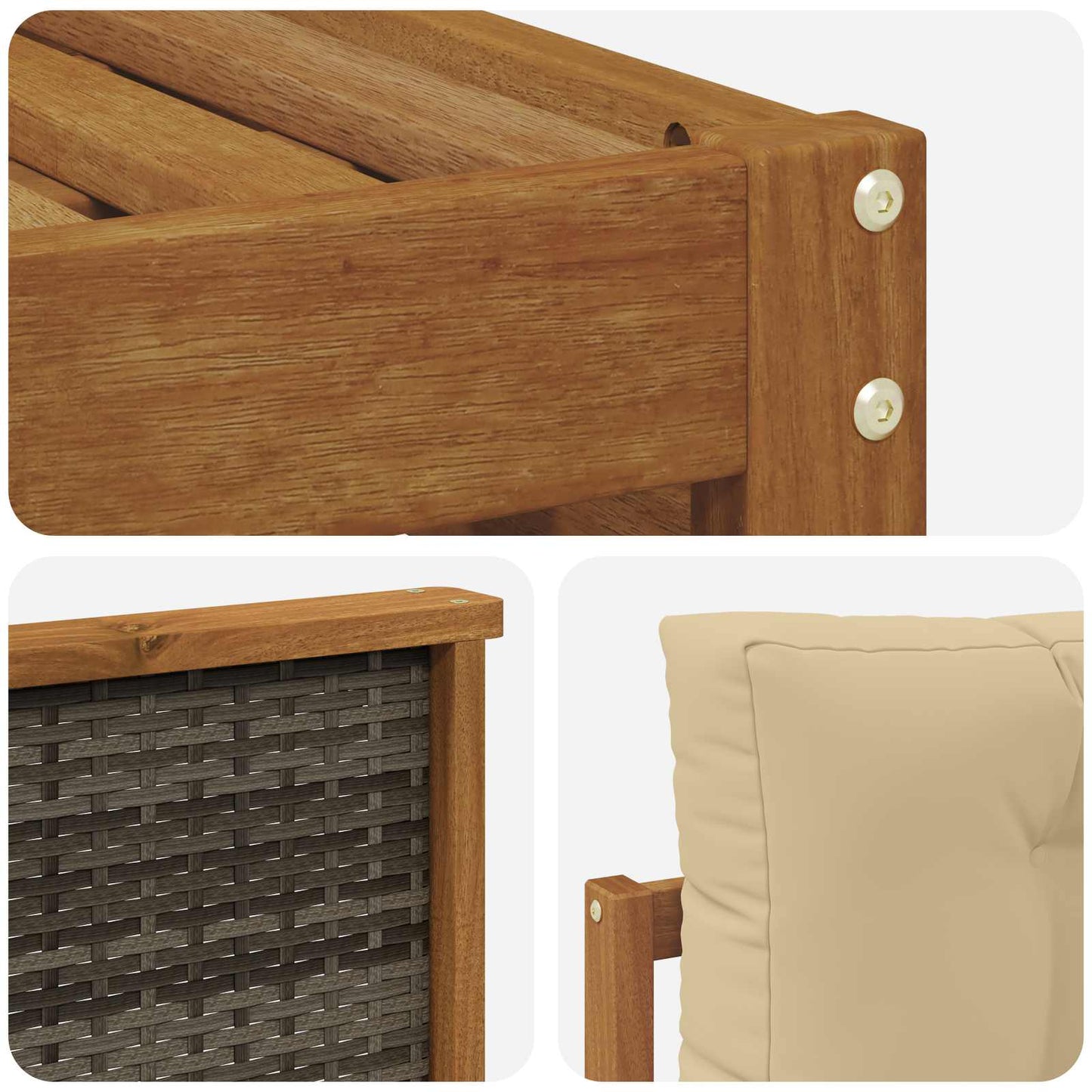 Outdoor-Sofagarnitur 5 stk. Natur und Beige