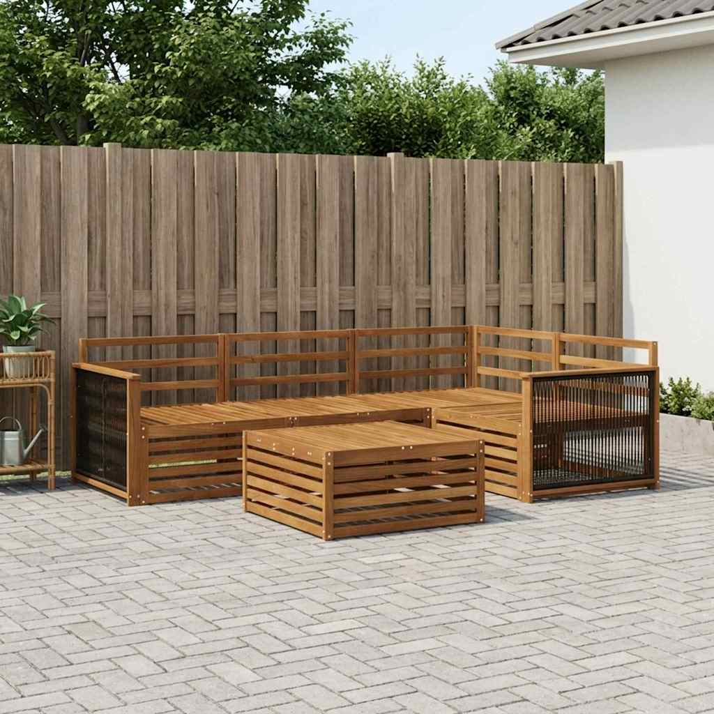 Outdoor-Sofagarnitur 5 pcs Natur Massivholz Akazie