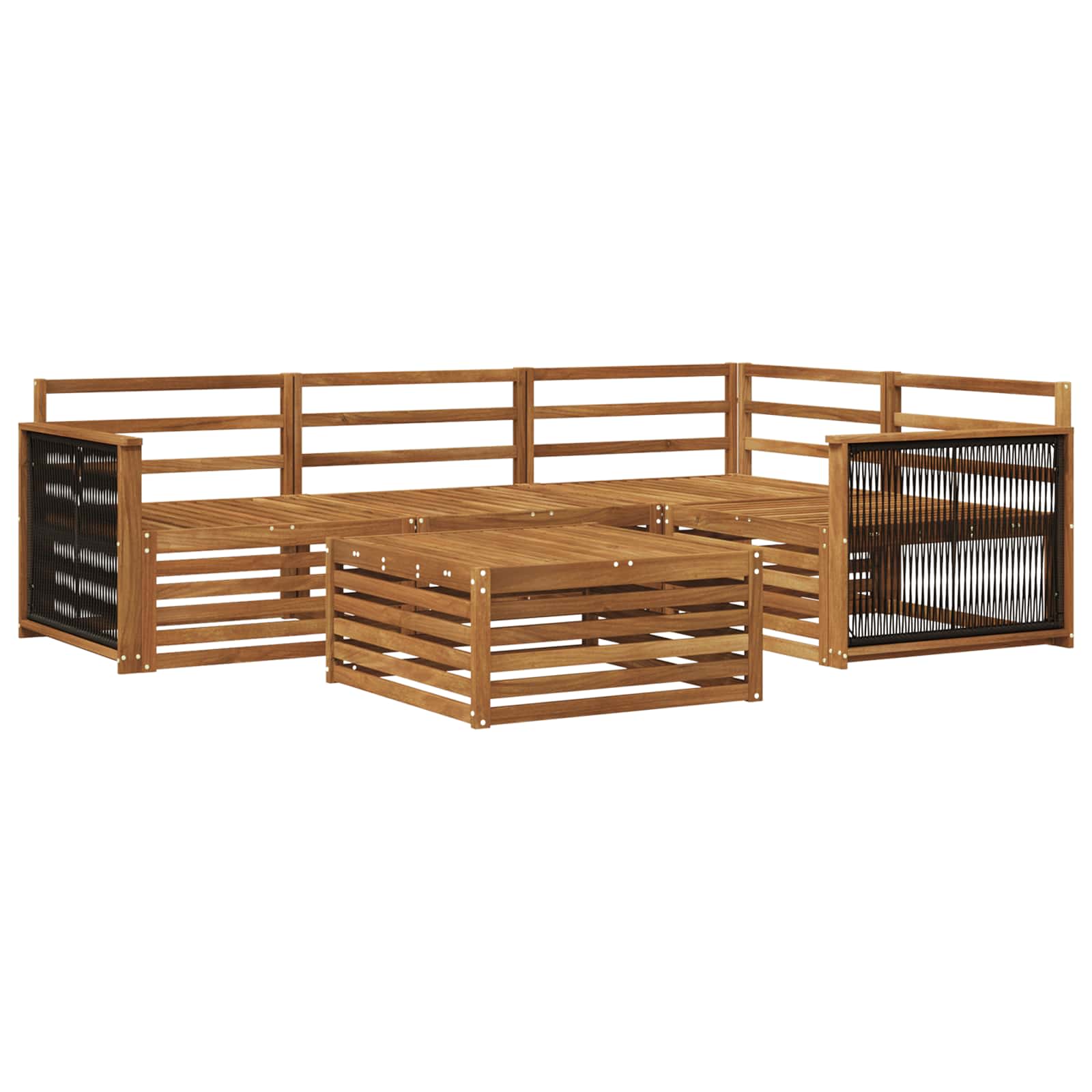 Outdoor-Sofagarnitur 5 pcs Natur Massivholz Akazie