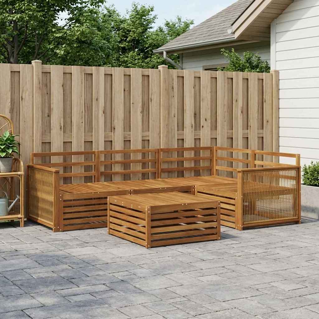 Outdoor-Sofagarnitur 5 pcs Natur Massivholz Akazie