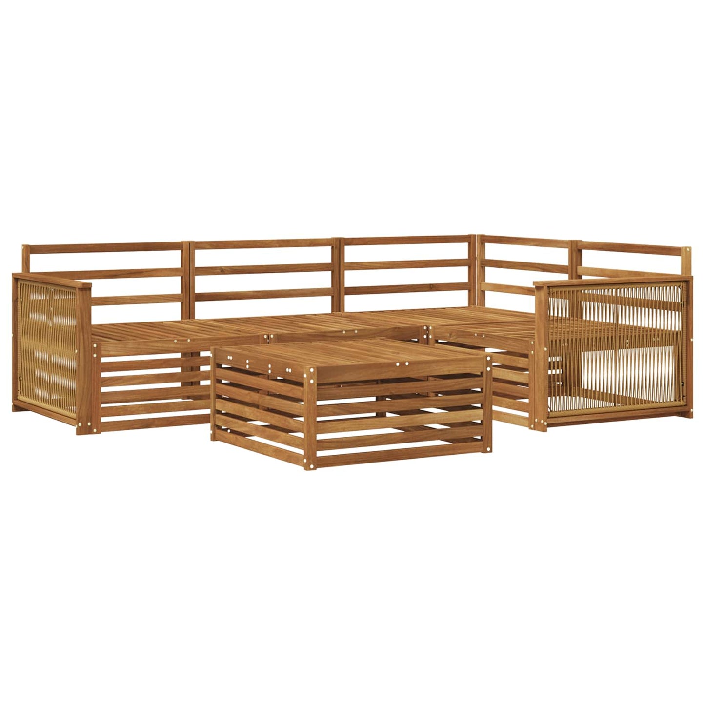 Outdoor-Sofagarnitur 5 pcs Natur Massivholz Akazie