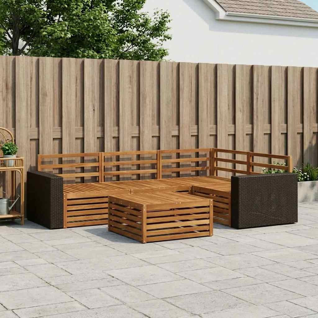 Outdoor-Sofagarnitur 5 pcs Natur 79 x 79 x 37 cm