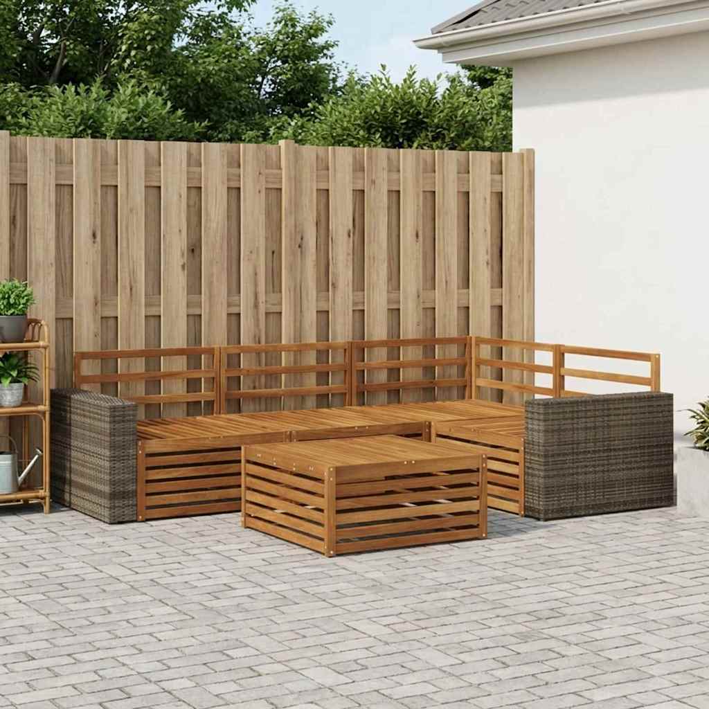 Outdoor-Sofagarnitur 5 pcs Natur 79 x 79 x 37 cm