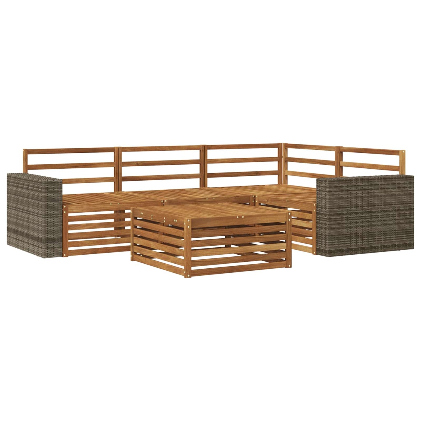 Outdoor-Sofagarnitur 5 pcs Natur 79 x 79 x 37 cm
