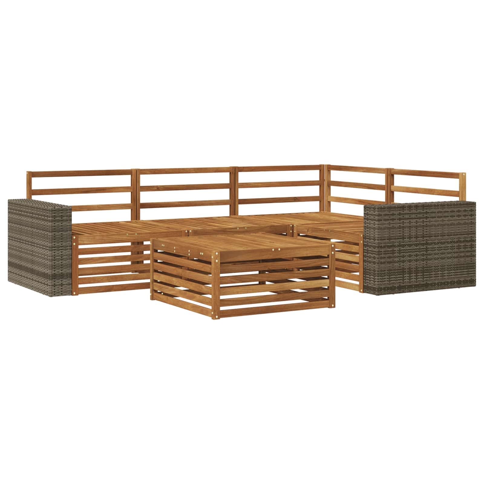 Outdoor-Sofagarnitur 5 pcs Natur 79 x 79 x 37 cm