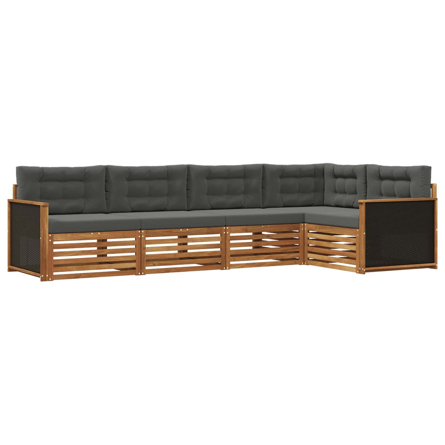 Outdoor-Sofagarnitur 5 pcs Natur und Anthrazit