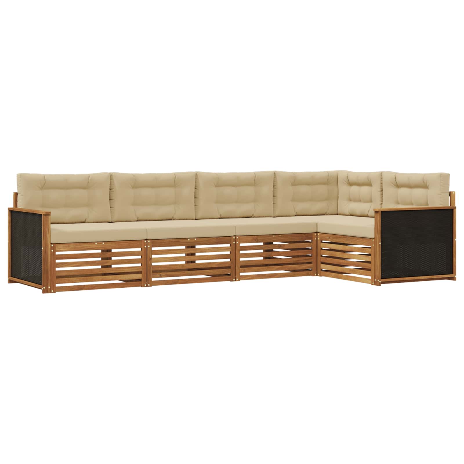 Outdoor-Sofagarnitur 5 pcs Natur und Beige 323 x 164,5 x 73 cm