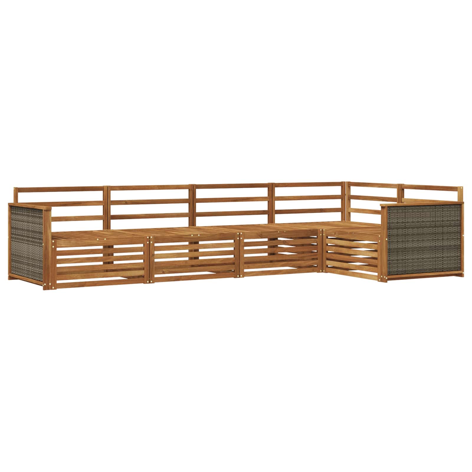 Outdoor-Sofagarnitur 5 pcs Natur Massivholz Akazie