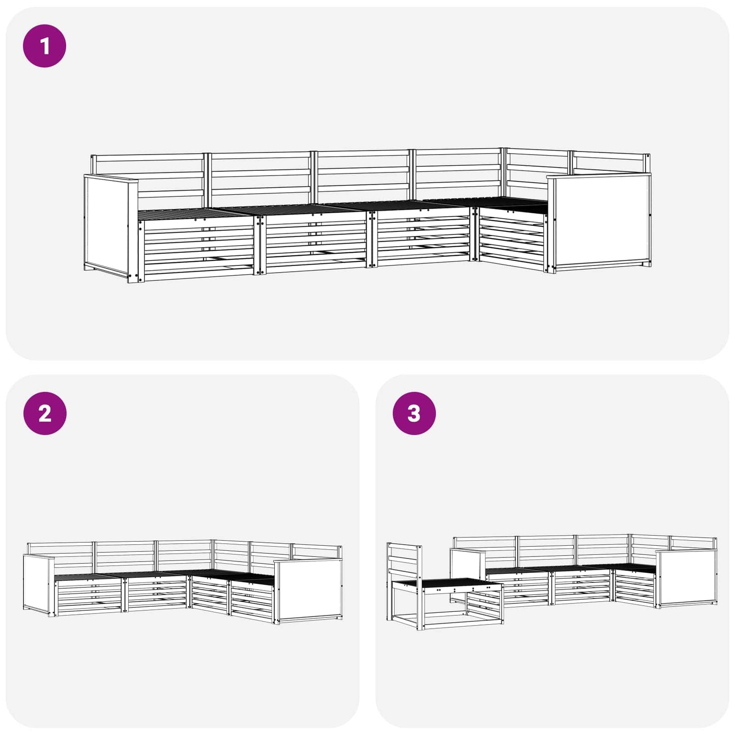 Outdoor-Sofagarnitur 5 pcs Natur Massivholz Akazie