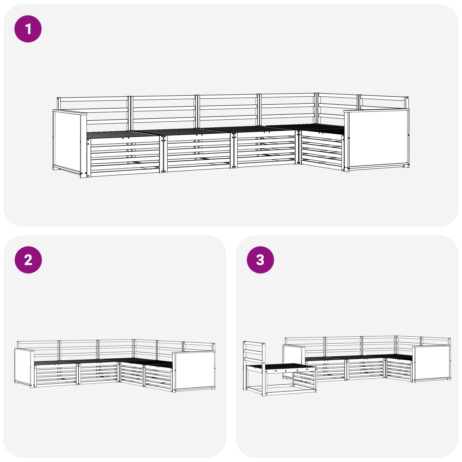 Outdoor-Sofagarnitur 5 pcs Natur Massivholz Akazie