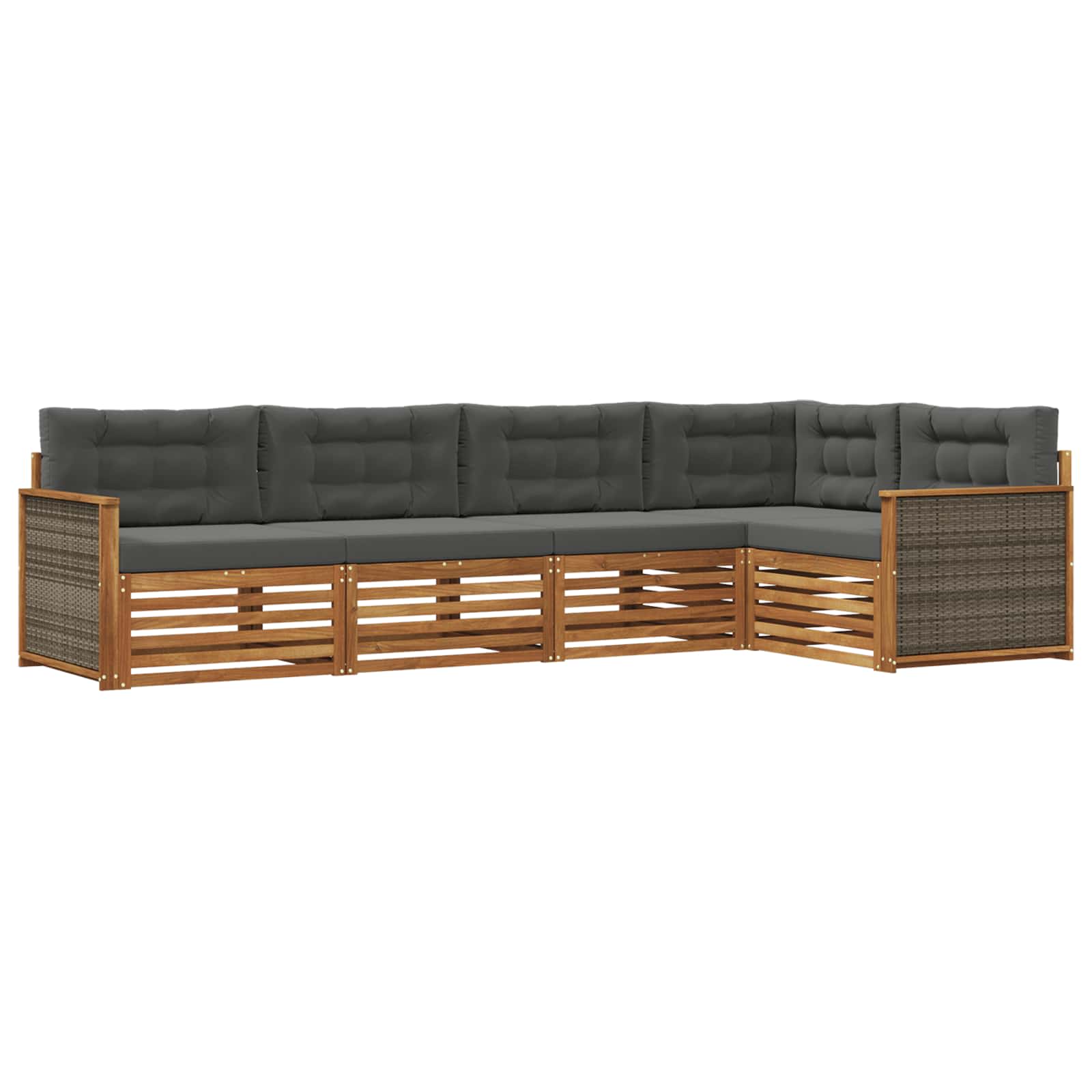 Outdoor-Sofagarnitur 5 stk. Natur und Anthrazit