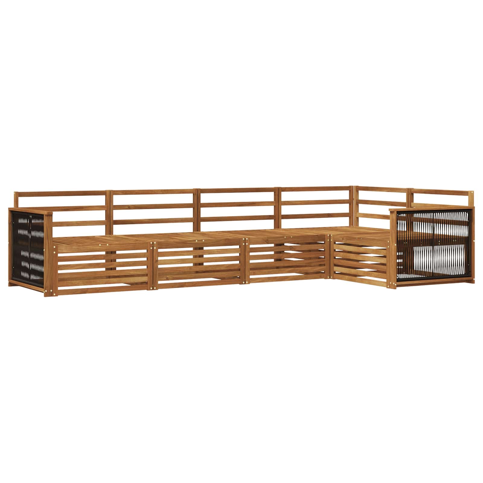 Outdoor-Sofagarnitur 5 pcs Natur Massivholz Akazie