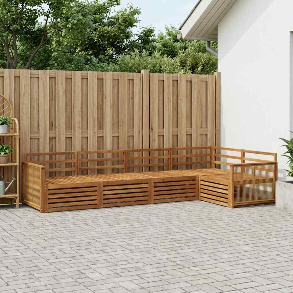 Outdoor-Sofagarnitur 5 pcs Natur Massivholz Akazie