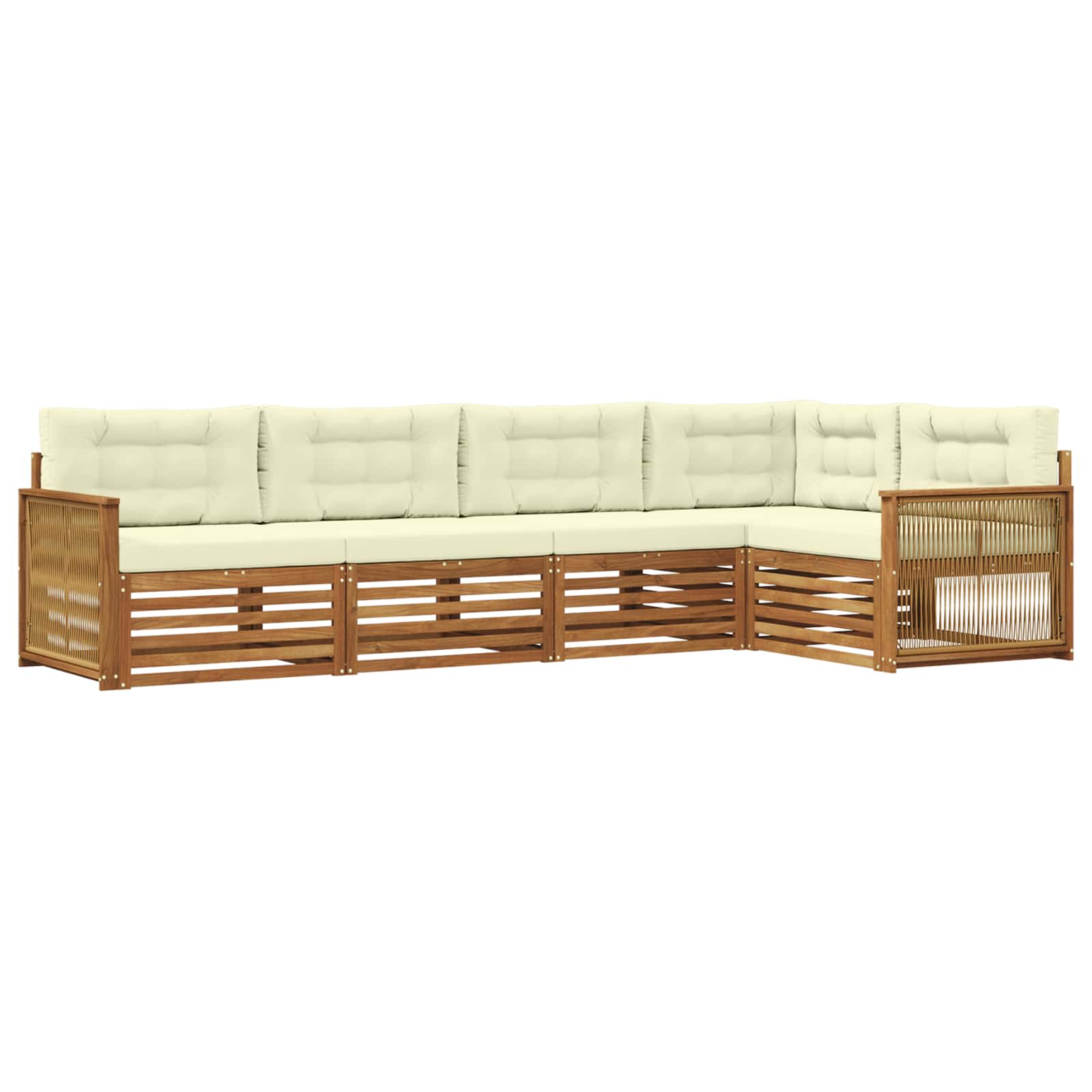 Outdoor-Sofagarnitur 5 stk. Natur und Creme