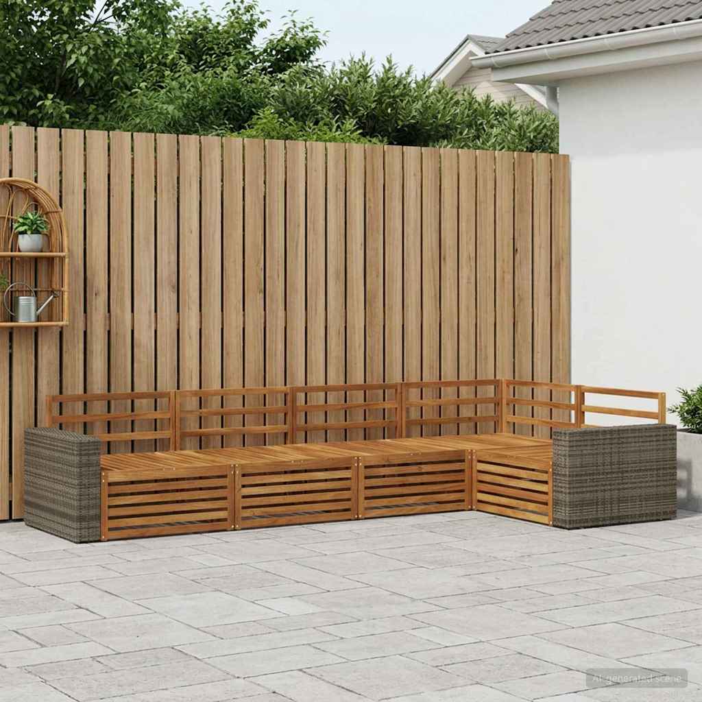 Outdoor-Sofagarnitur 5 pcs Natur 331 x 172,5 x 73 cm