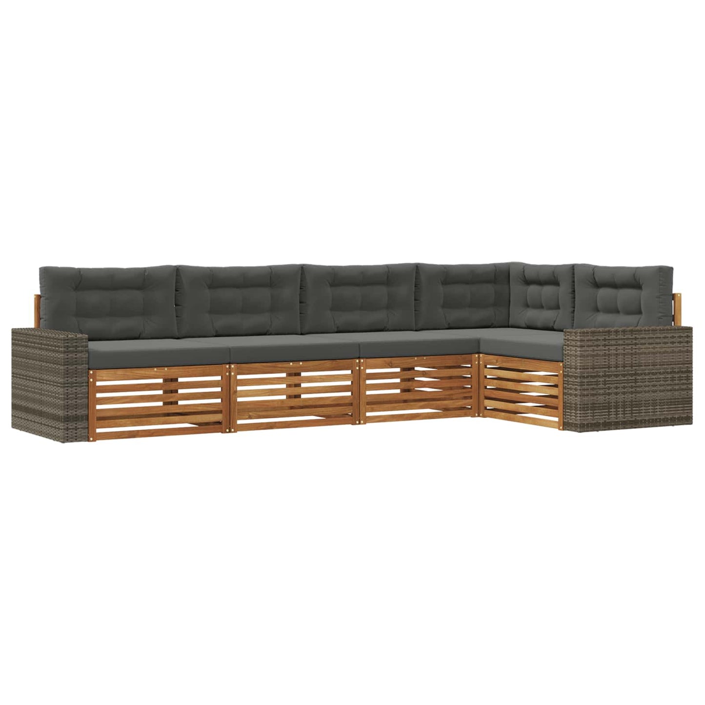 Outdoor-Sofagarnitur 5 pcs Natur und Anthrazit