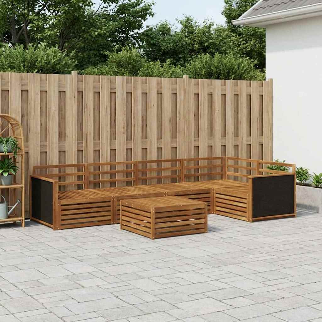 Outdoor-Sofagarnitur 6 pcs Natur 79 x 79 x 37 cm