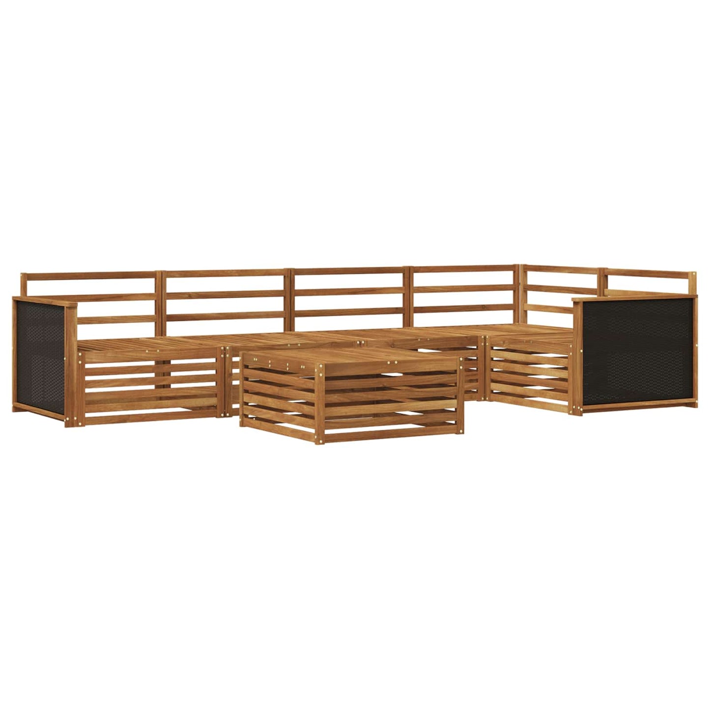 Outdoor-Sofagarnitur 6 pcs Natur 79 x 79 x 37 cm