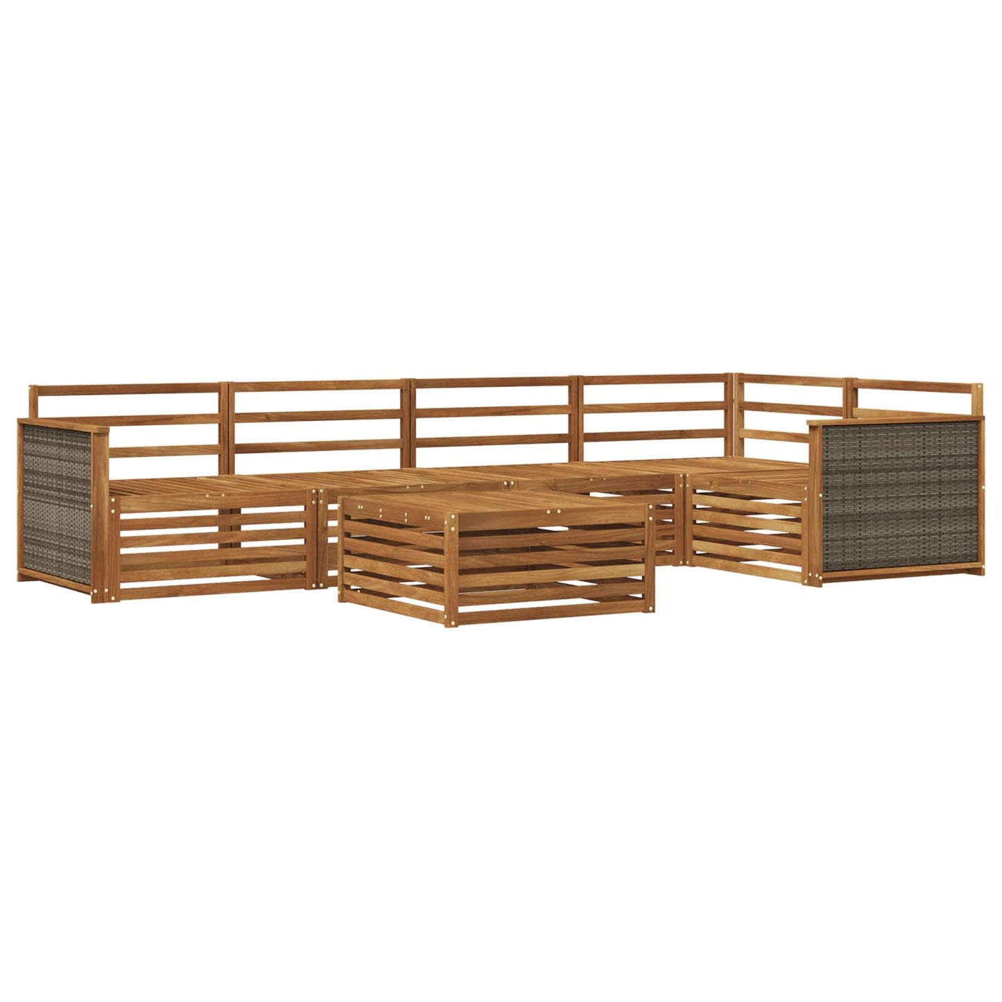 Outdoor-Sofagarnitur 6 pcs Natur Massivholz Akazie