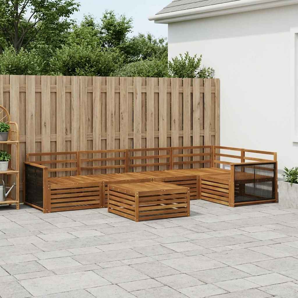 Outdoor-Sofagarnitur 6 pcs Natur Massivholz Akazie