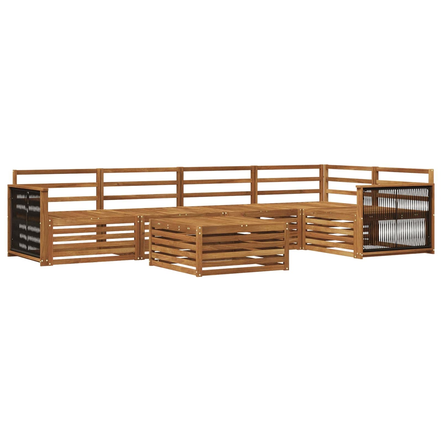 Outdoor-Sofagarnitur 6 pcs Natur Massivholz Akazie