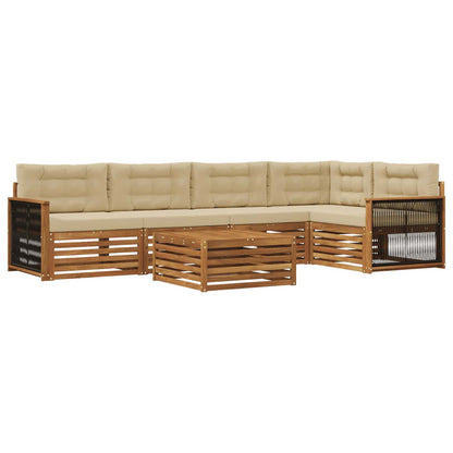 Outdoor-Sofagarnitur 6 stk. Natur und Beige