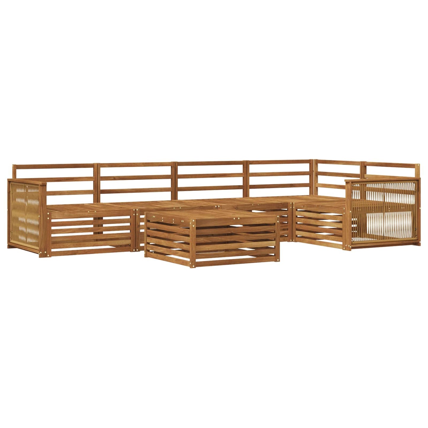 Outdoor-Sofagarnitur 6 pcs Natur Massivholz Akazie