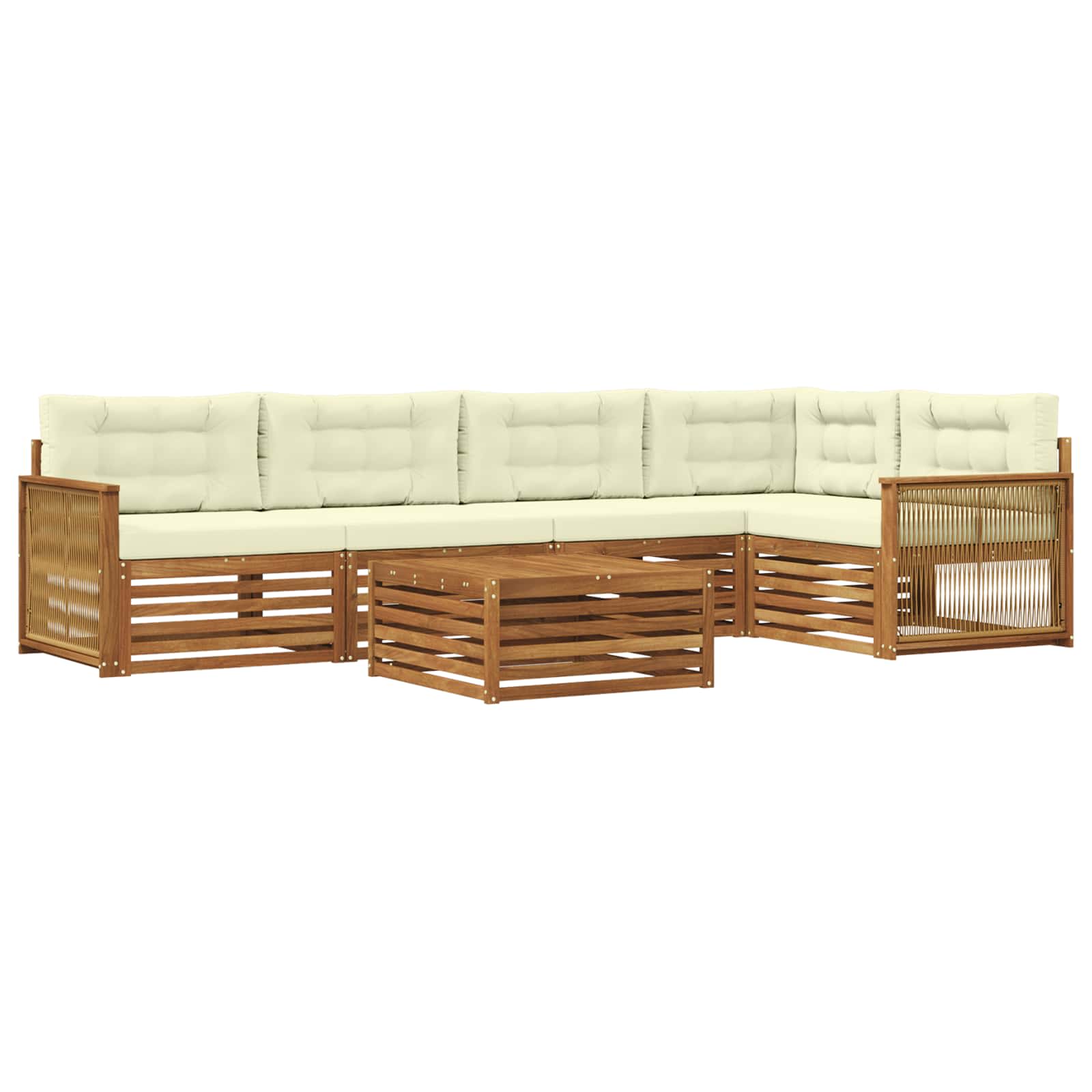 Outdoor-Sofagarnitur 6 stk. Natur und Creme