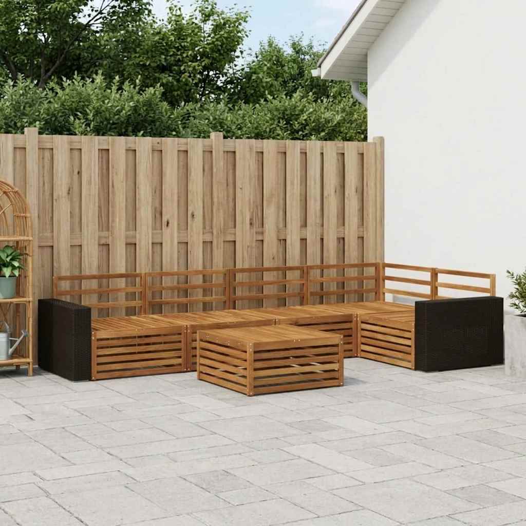 Outdoor-Sofagarnitur 6 pcs Natur 79 x 79 x 37 cm