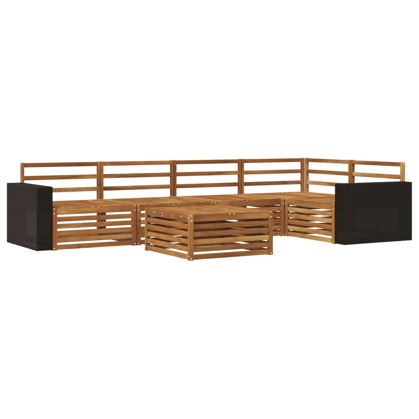 Outdoor-Sofagarnitur 6 pcs Natur 79 x 79 x 37 cm