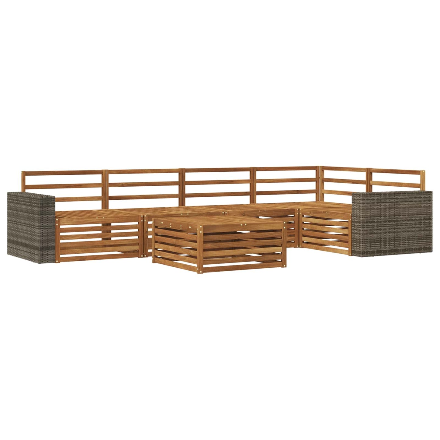 Outdoor-Sofagarnitur 6 pcs Natur 79 x 79 x 37 cm