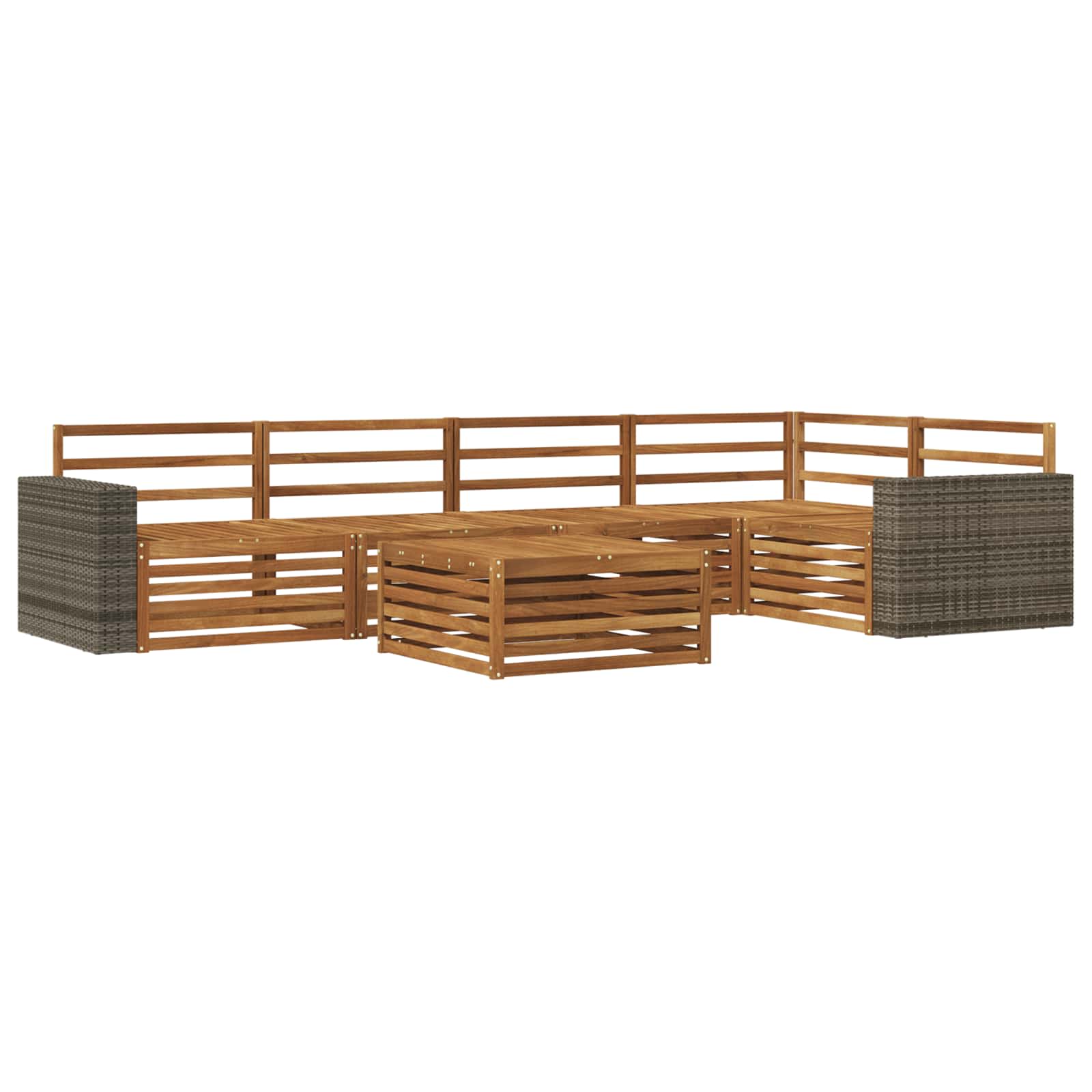 Outdoor-Sofagarnitur 6 pcs Natur 79 x 79 x 37 cm