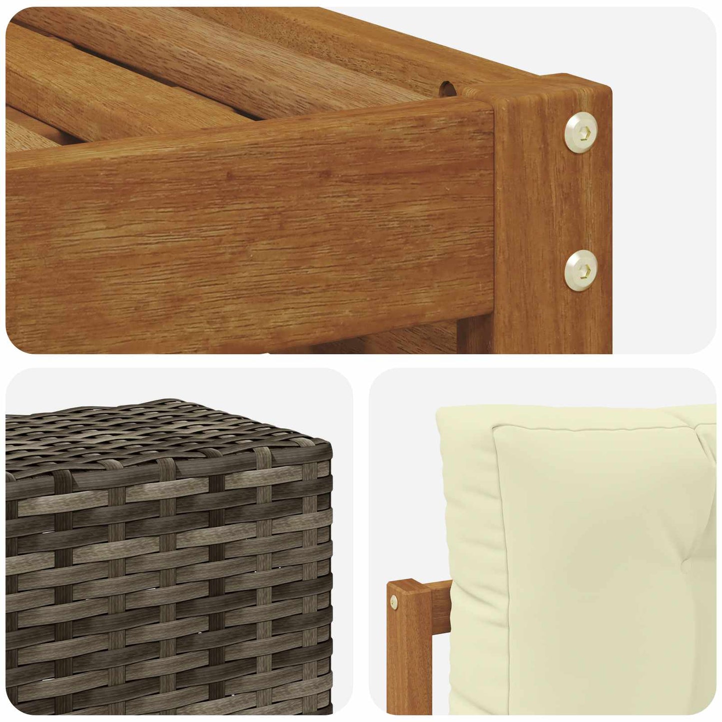 Outdoor-Sofagarnitur 6 stk. Natur und Creme Polyester