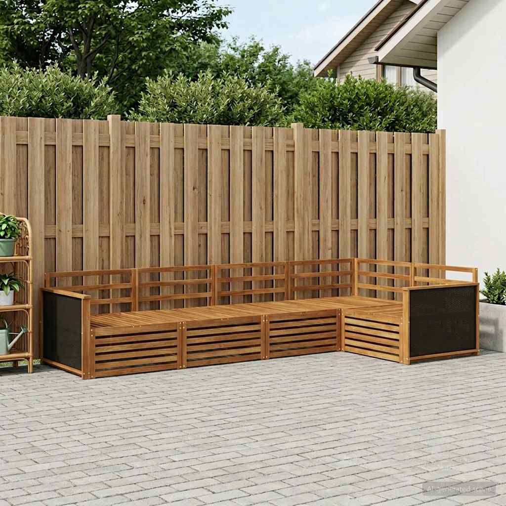 Outdoor-Sofagarnitur 6 pcs Natur 406 x 168,5 x 73 cm