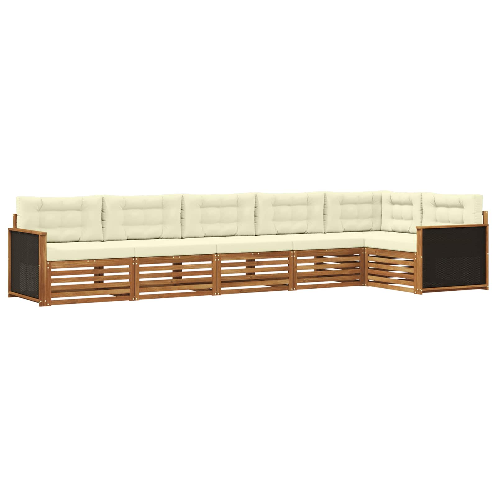 Outdoor-Sofagarnitur 6 stk. Natur und Creme Polyester