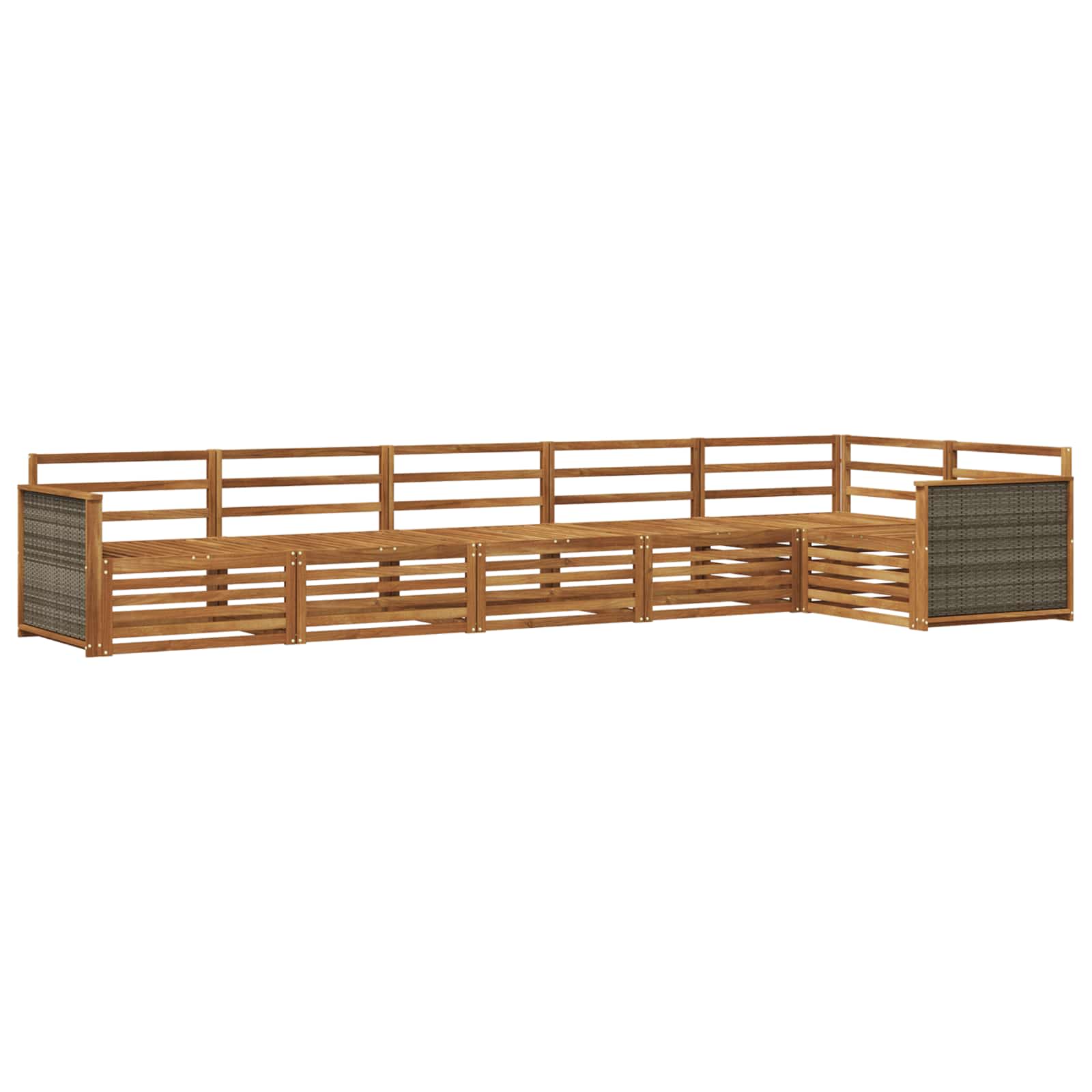 Outdoor-Sofagarnitur 6 pcs Natur Massivholz Akazie