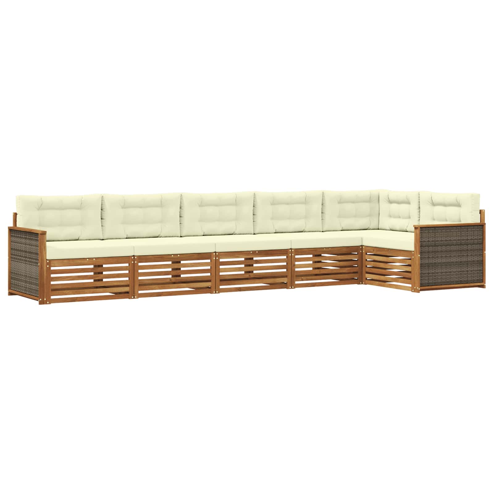 Outdoor-Sofagarnitur 6 stk. Natur und Creme