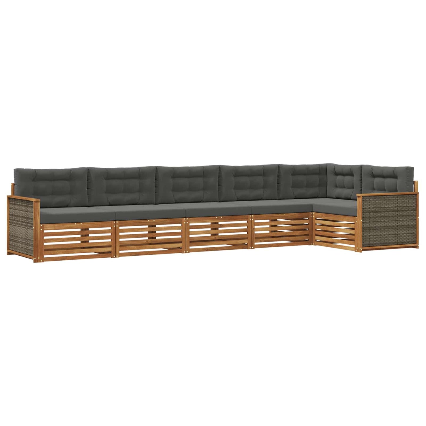 Outdoor-Sofagarnitur 6 stk. Natur und Anthrazit