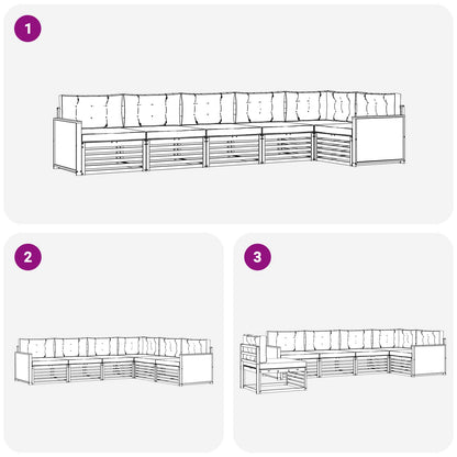Outdoor-Sofagarnitur 6 stk. Natur und Anthrazit
