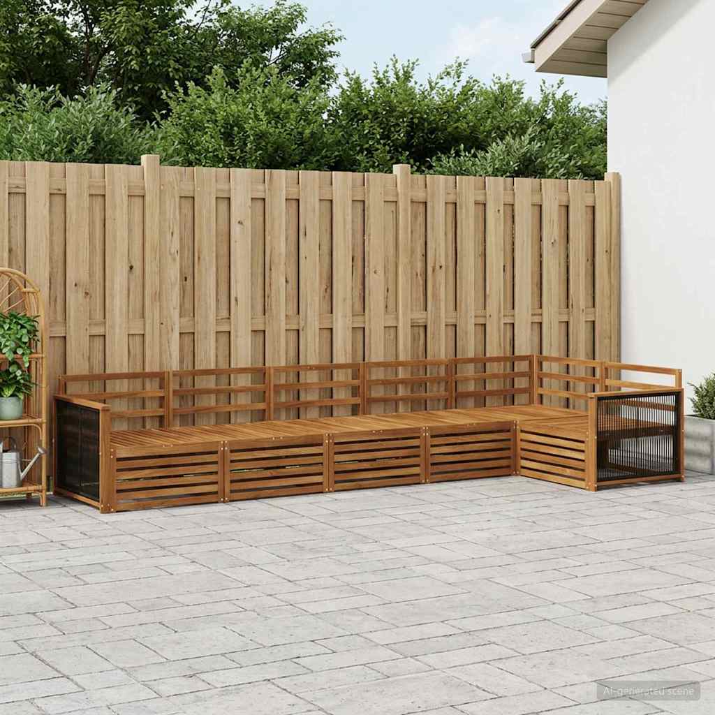 Outdoor-Sofagarnitur 6 pcs Natur Massivholz Akazie
