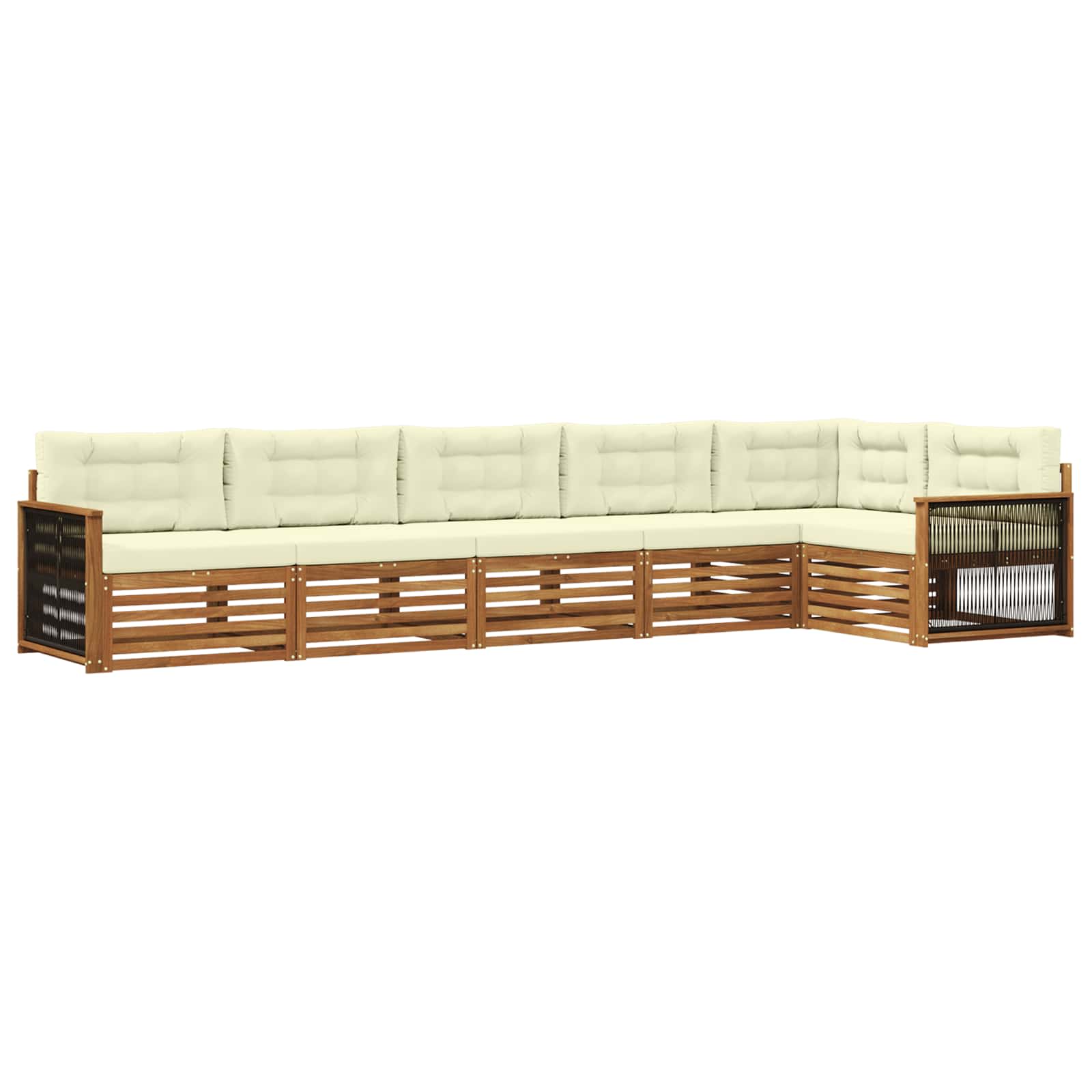 Outdoor-Sofagarnitur 6 stk. Natur und Creme
