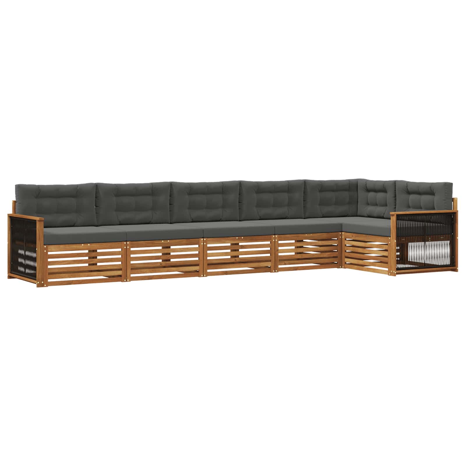 Outdoor-Sofagarnitur 6 stk. Natur und Anthrazit