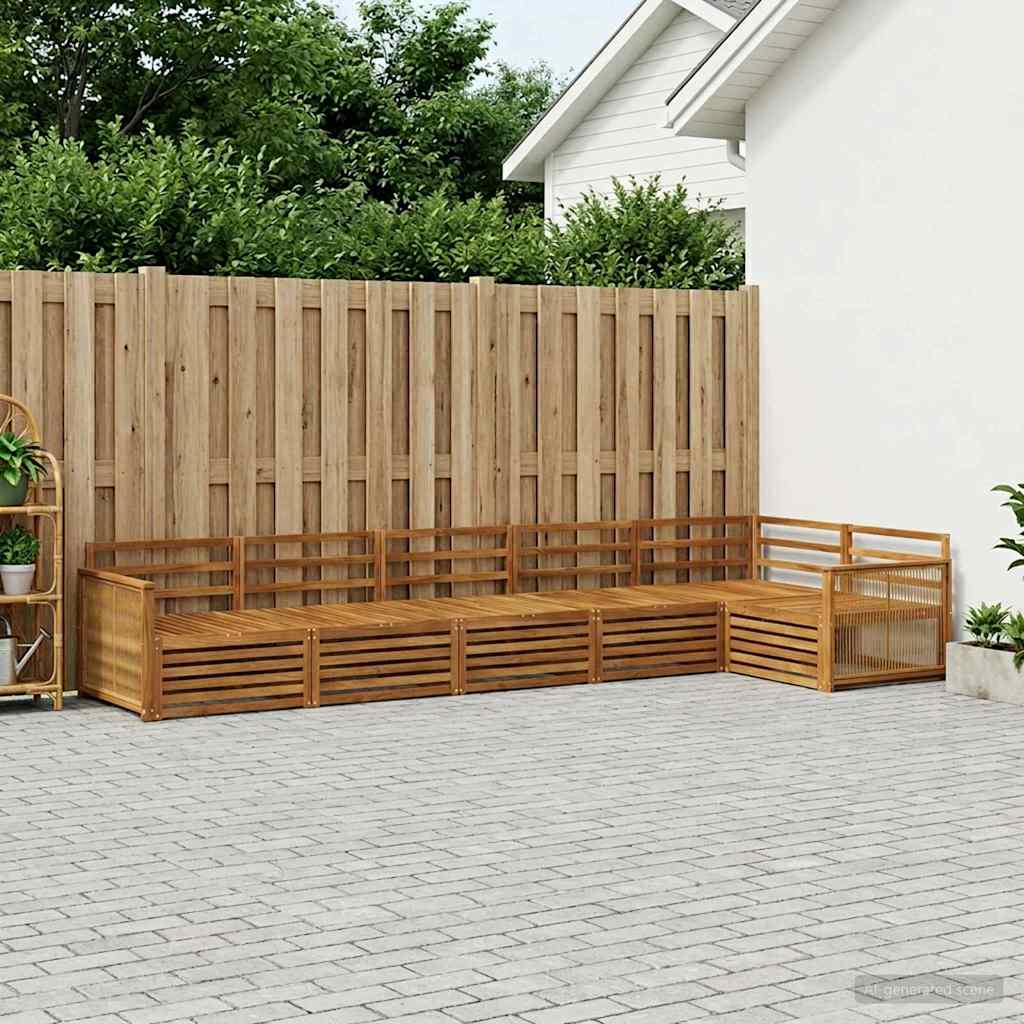 Outdoor-Sofagarnitur 6 pcs Natur Massivholz Akazie