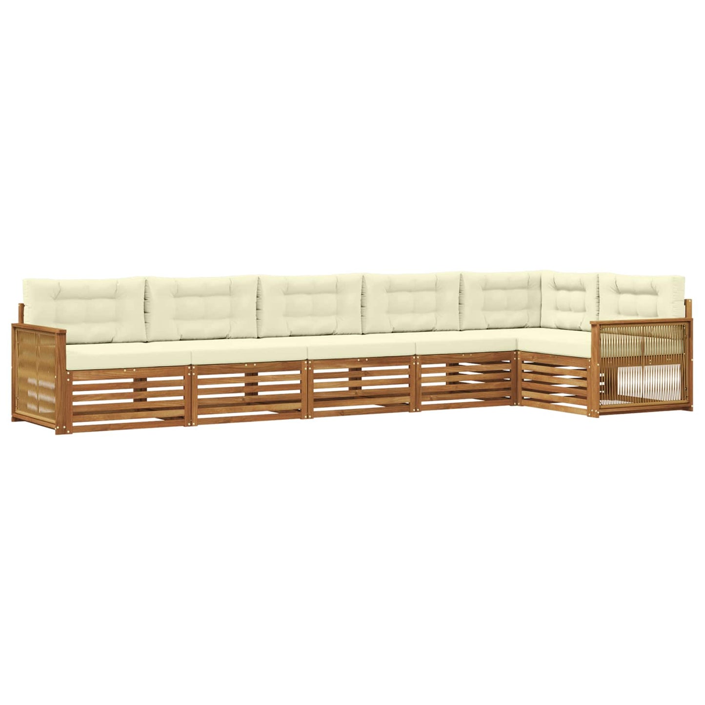 Outdoor-Sofagarnitur 6 stk. Natur und Creme