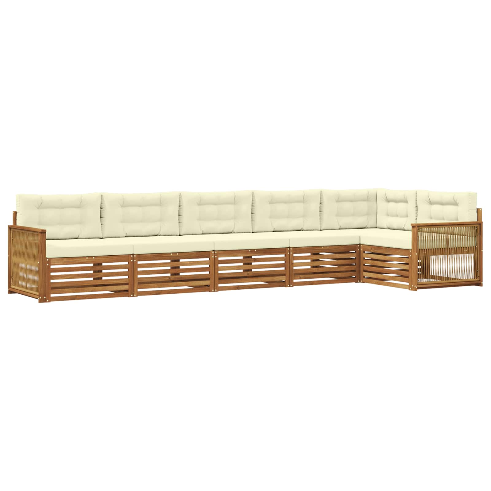 Outdoor-Sofagarnitur 6 stk. Natur und Creme