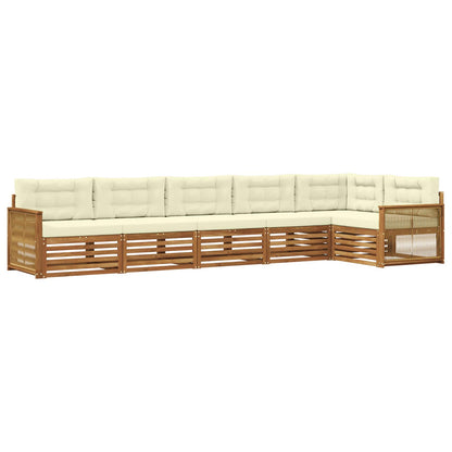 Outdoor-Sofagarnitur 6 stk. Natur und Creme