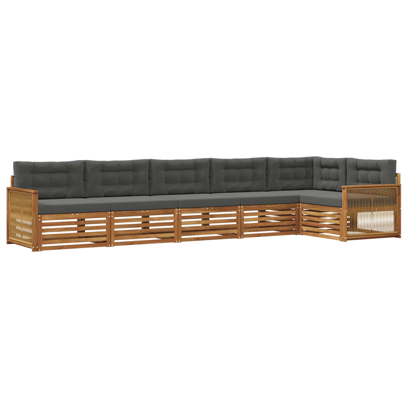 Outdoor-Sofagarnitur 6 stk. Natur und Anthrazit